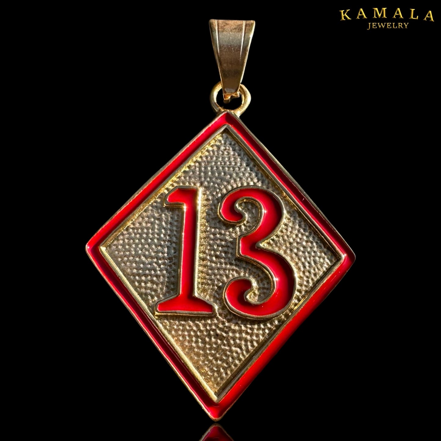Anhänger mit 13 - Rot & Gold