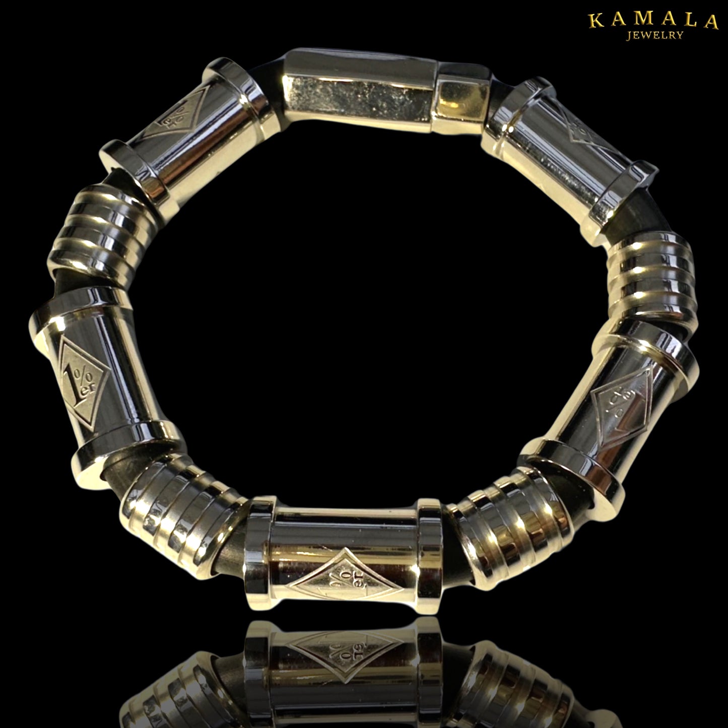 Exklusive 1%er Armband - Schwarz & Silber