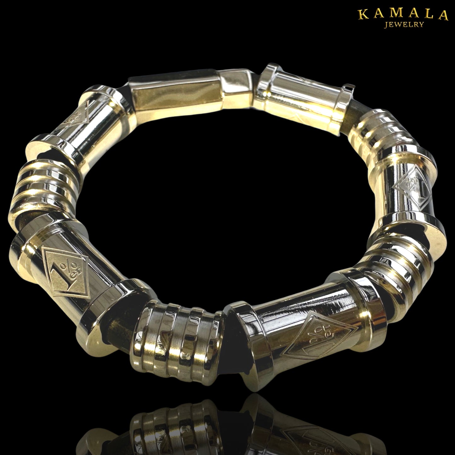 Exklusive 1%er Armband - Schwarz & Silber