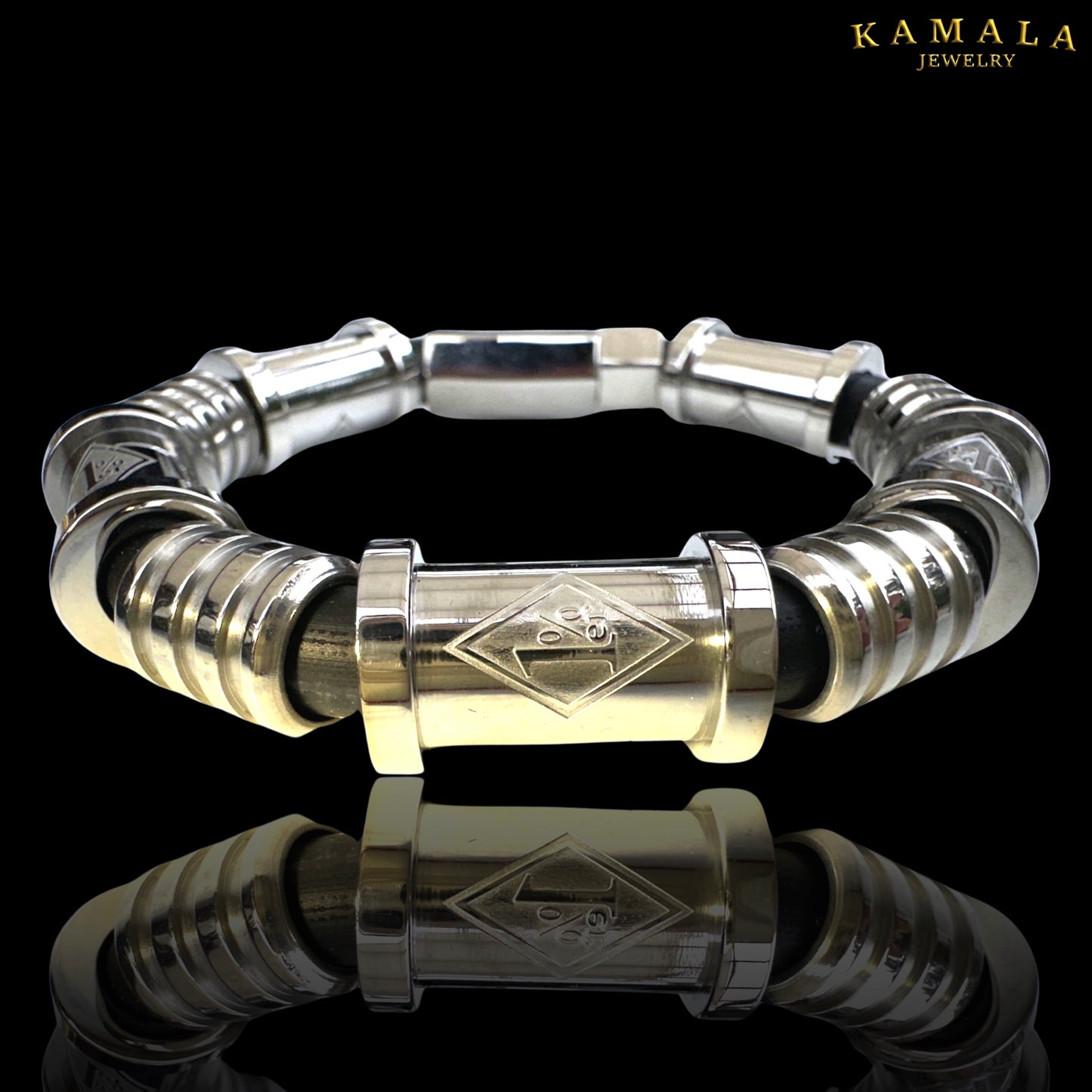 Exklusive 1%er Armband - Schwarz & Silber