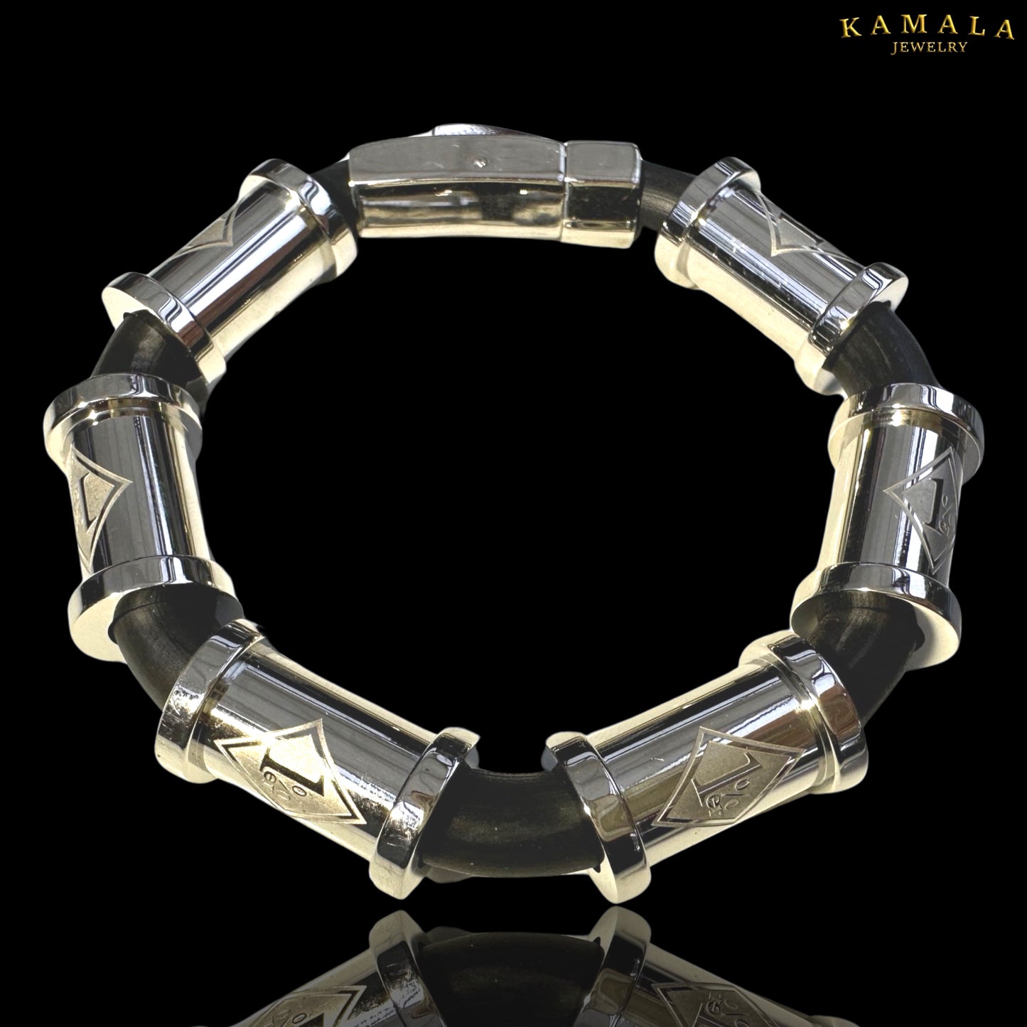 Exklusive 1%er Armband - Schwarz & Silber