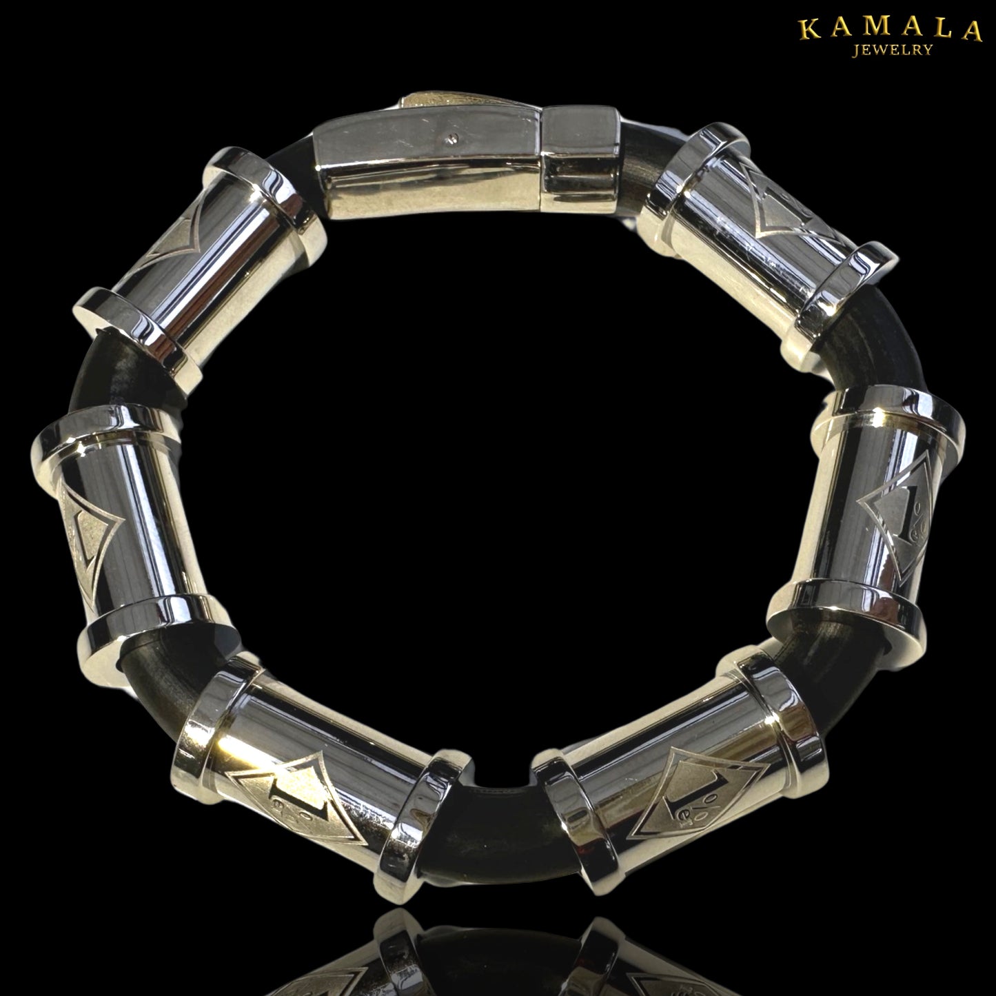 Exklusive 1%er Armband - Schwarz & Silber