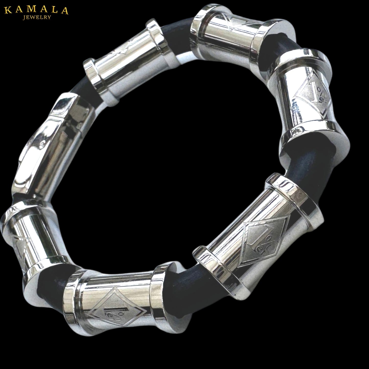 Exklusive 1%er Armband - Schwarz & Silber