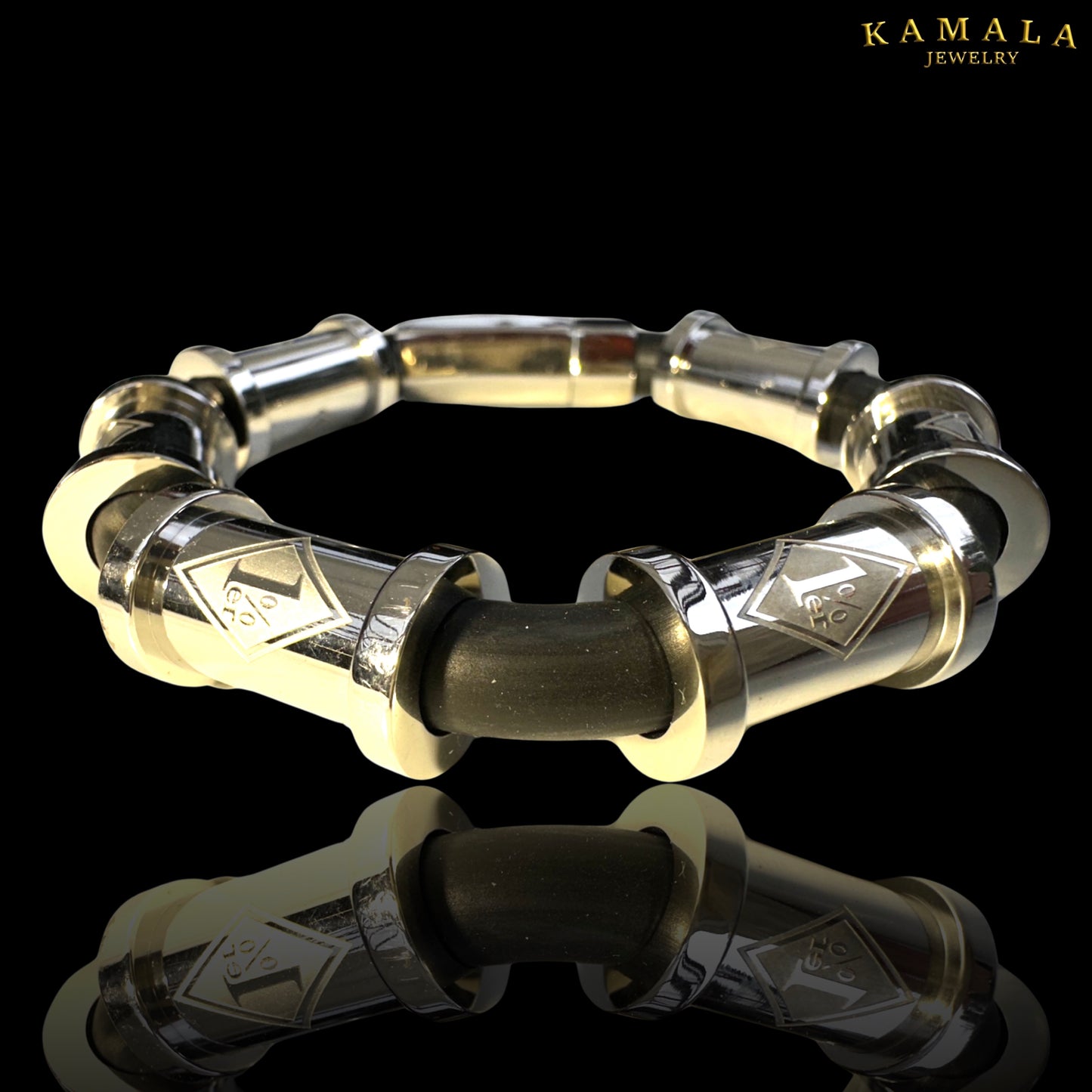 Exklusive 1%er Armband - Schwarz & Silber