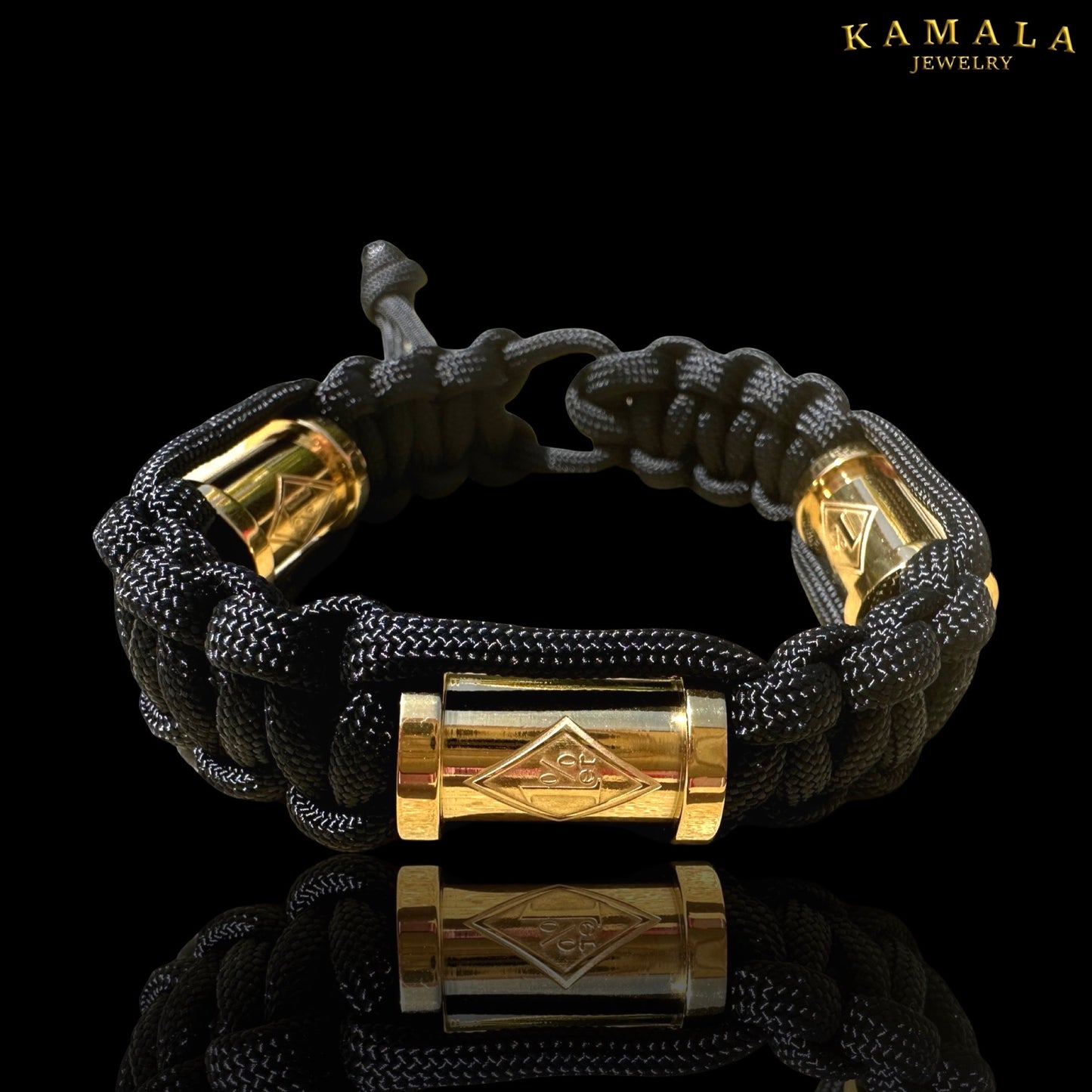 1%er Madmax Armband - Schwarz mit Gold