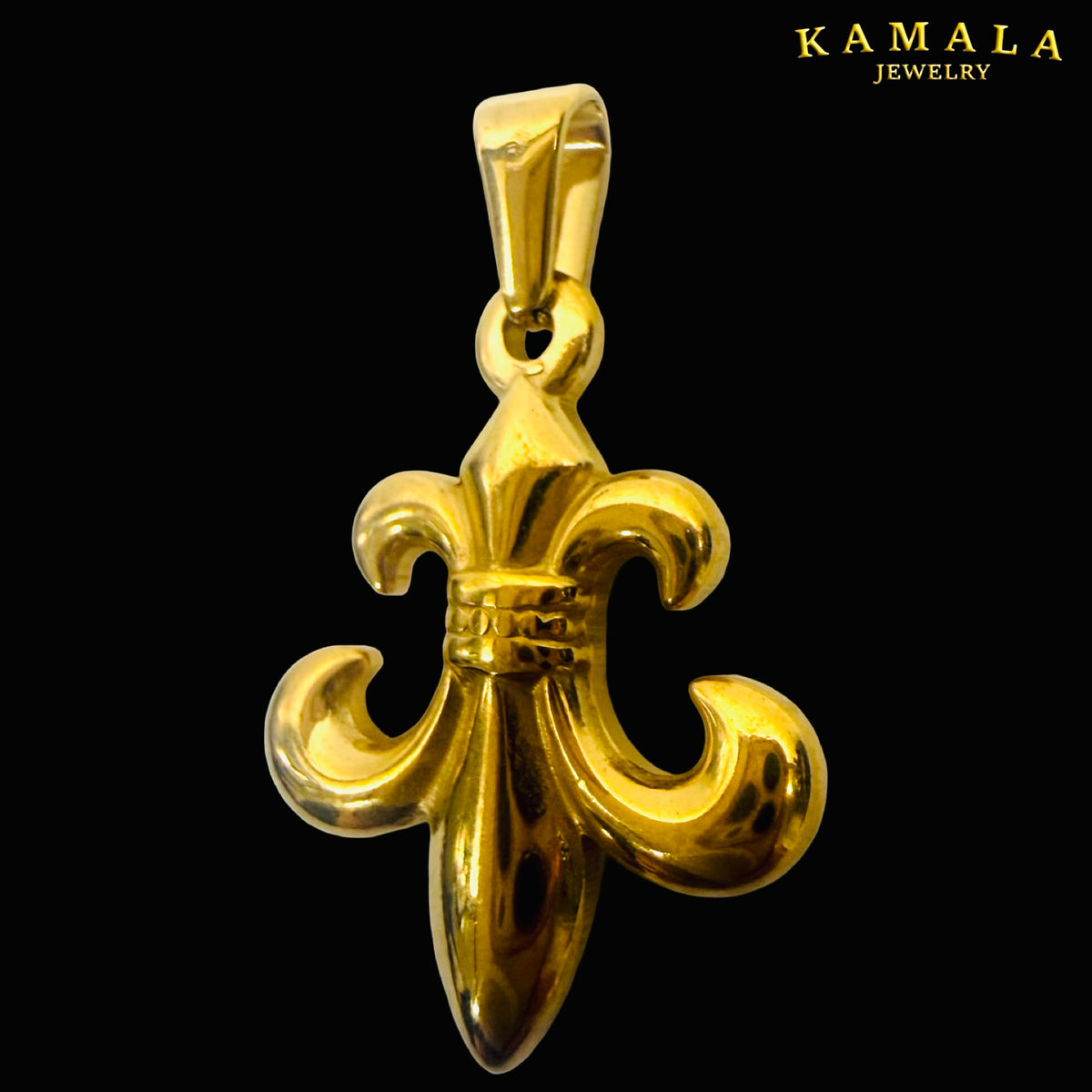 Fleur de Lis Anhänger Gold – Vergoldeter Edelstahl | 3,5 cm