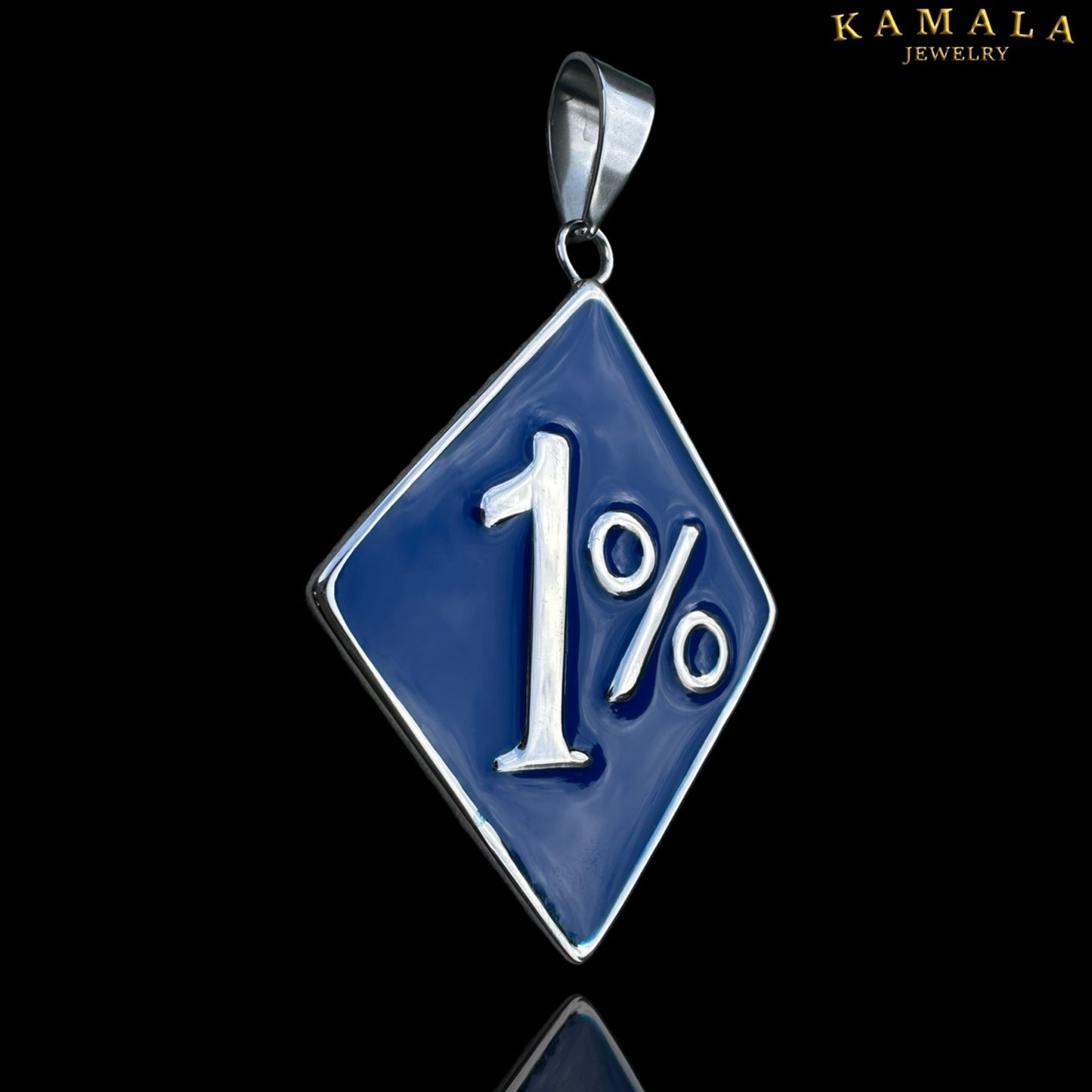 1% Anhänger - Blau & Silber (Ohne "er")