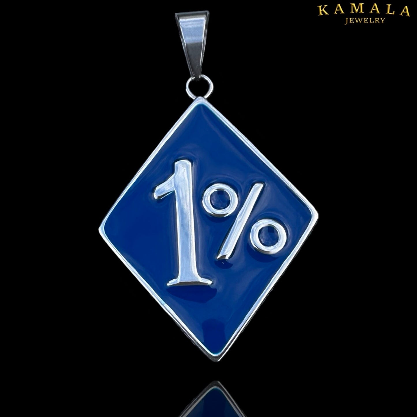 1% Anhänger - Blau & Silber (Ohne "er")