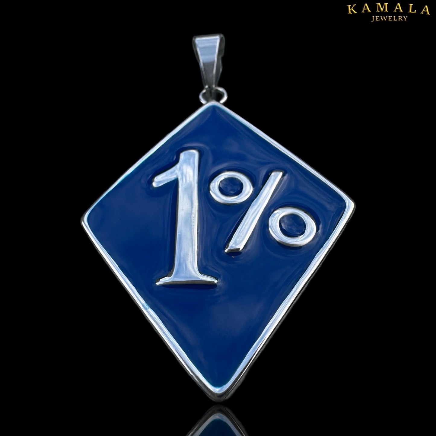 1% Anhänger - Blau & Silber (Ohne "er")