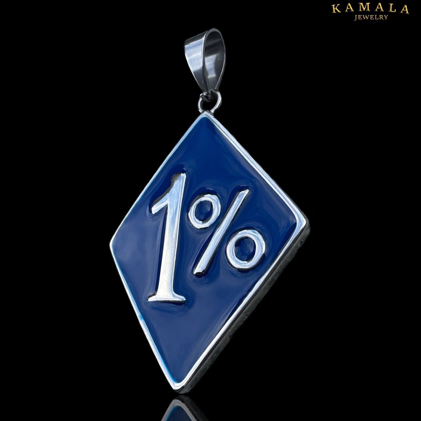 1% Anhänger - Blau & Silber (Ohne "er")