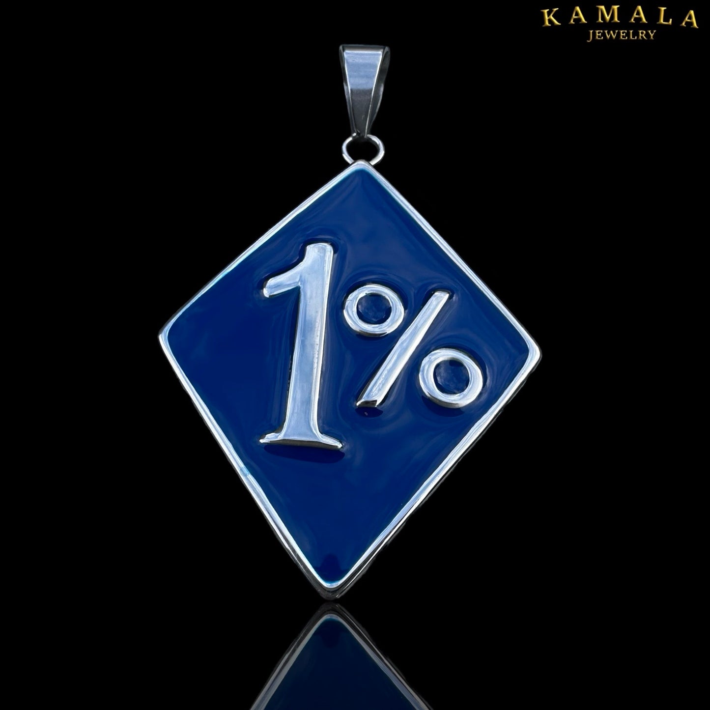 1% Anhänger - Blau & Silber (Ohne "er")