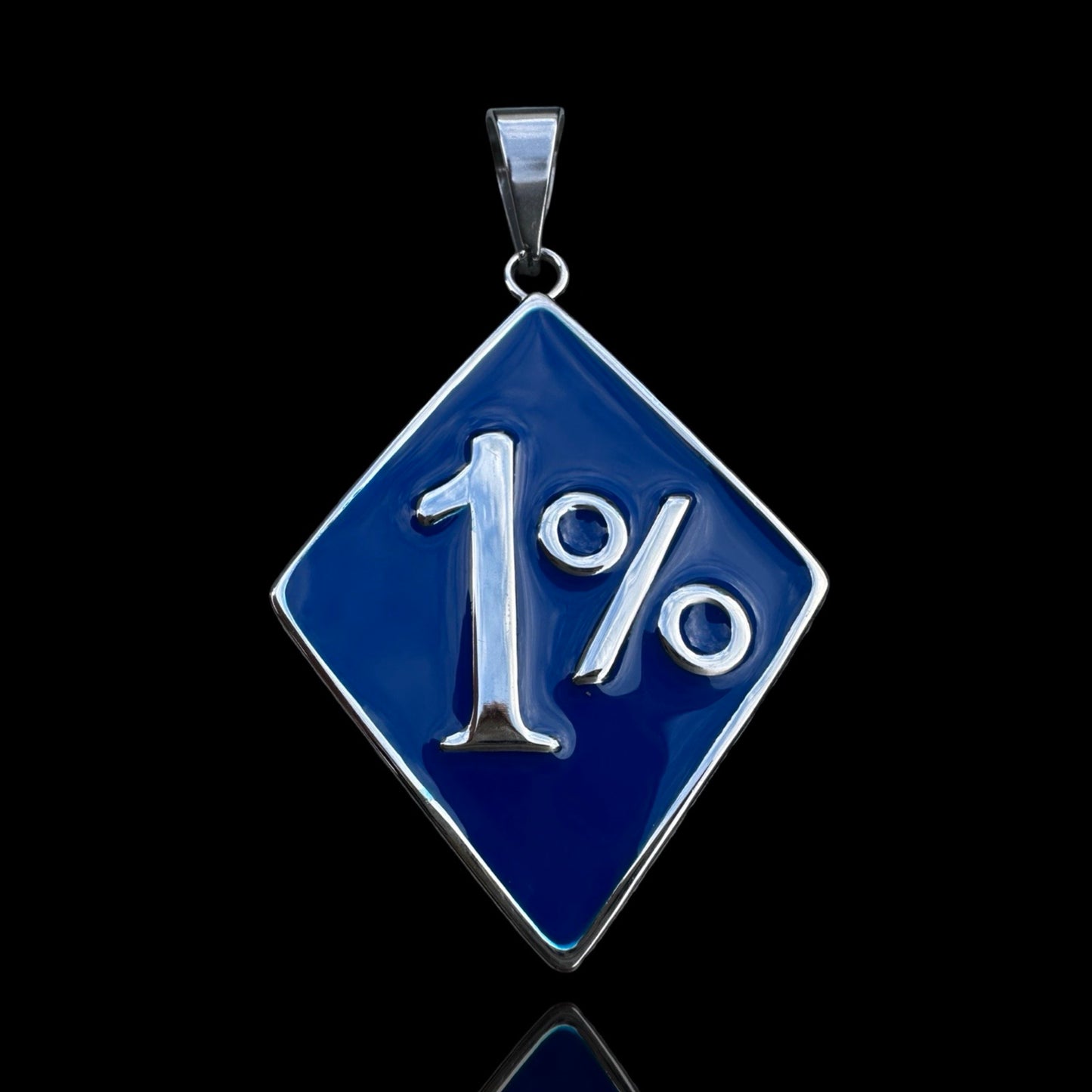 1% Anhänger - Blau & Silber (Ohne "er")