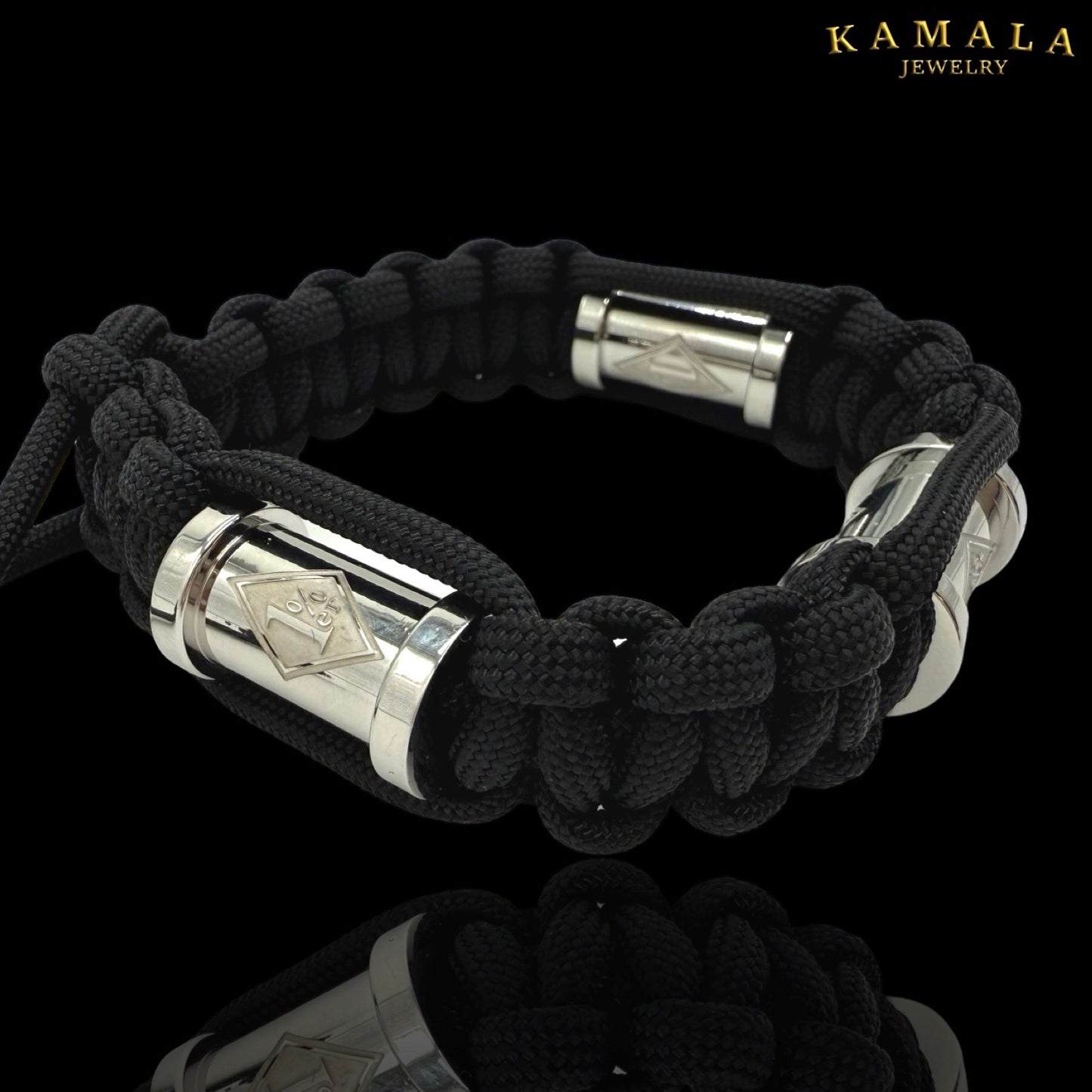 1%er Madmax Armband - Schwarz mit Silber