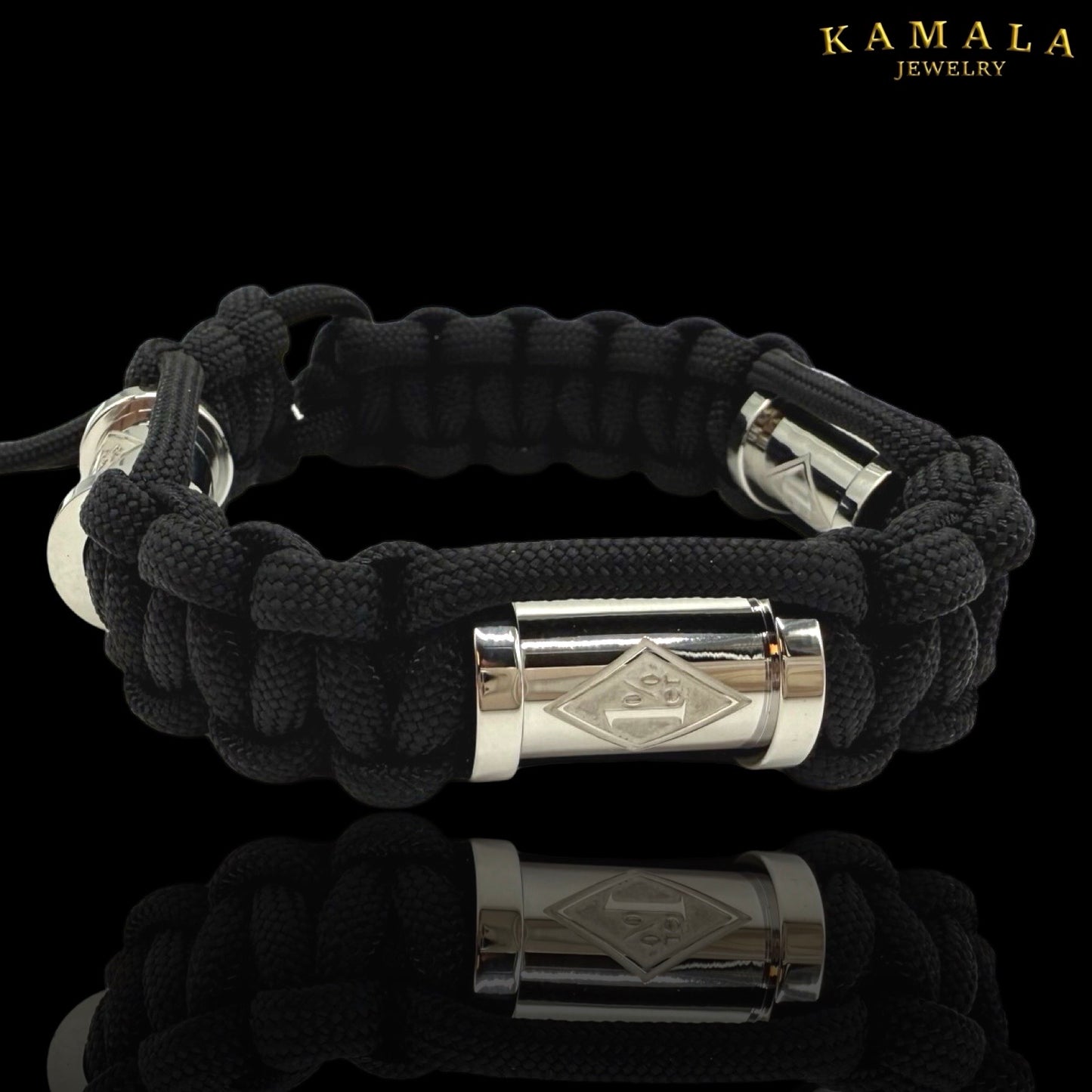 1%er Madmax Armband - Schwarz mit Silber