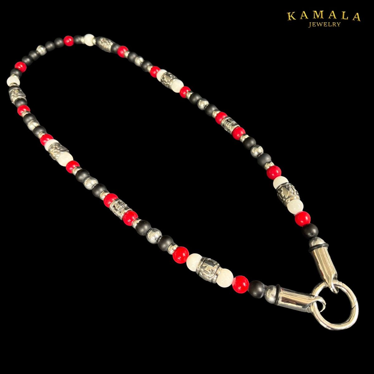 Biker Luxury Halskette – Red, White & Black