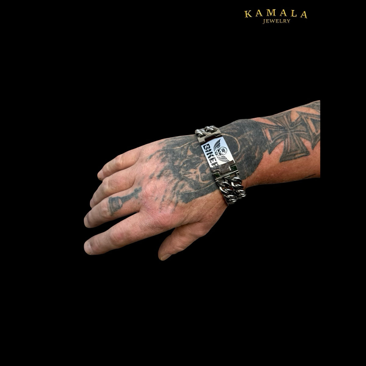 BIKER Premium Edelstahl-Armband – Massive Doppelpanzerkette