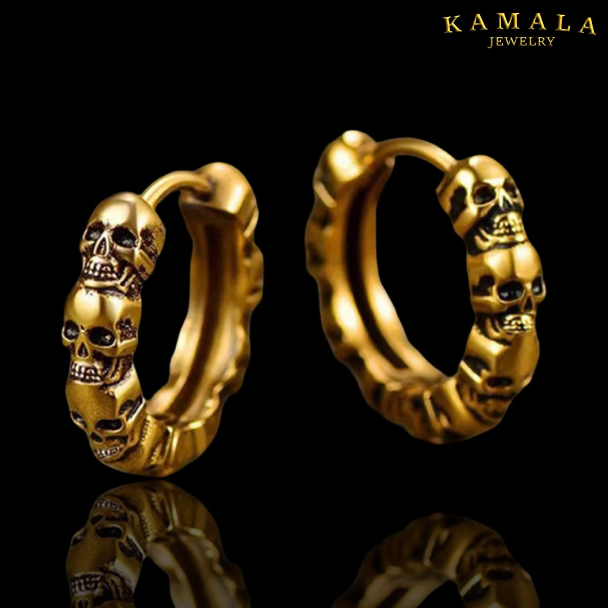 Skull Creolen Gold – Luxus für Rebellen
