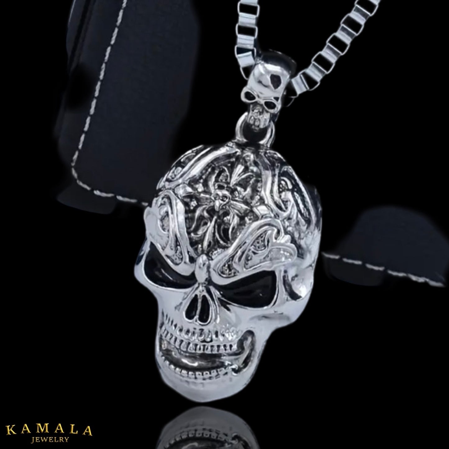 Halskette mit Totenkopf - Gross - Edelstahl