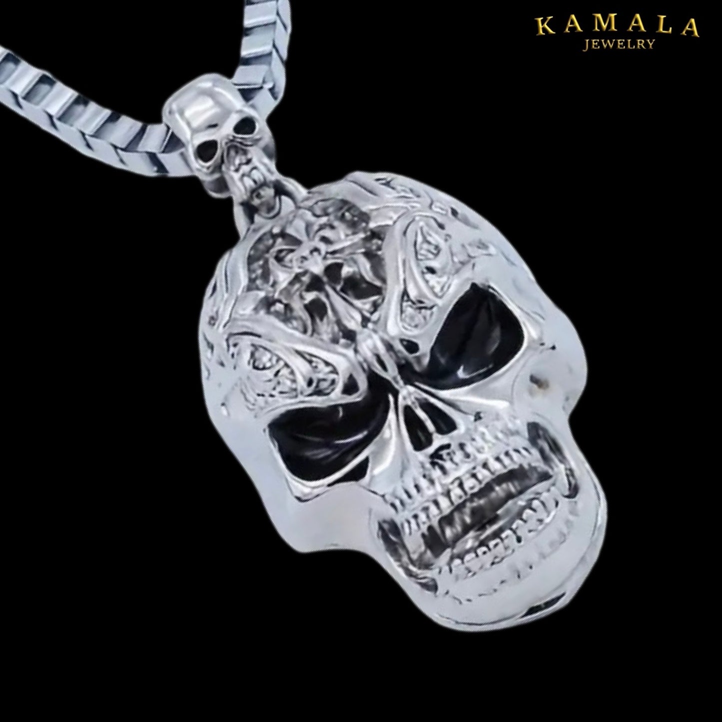 Halskette mit Totenkopf - Gross - Edelstahl