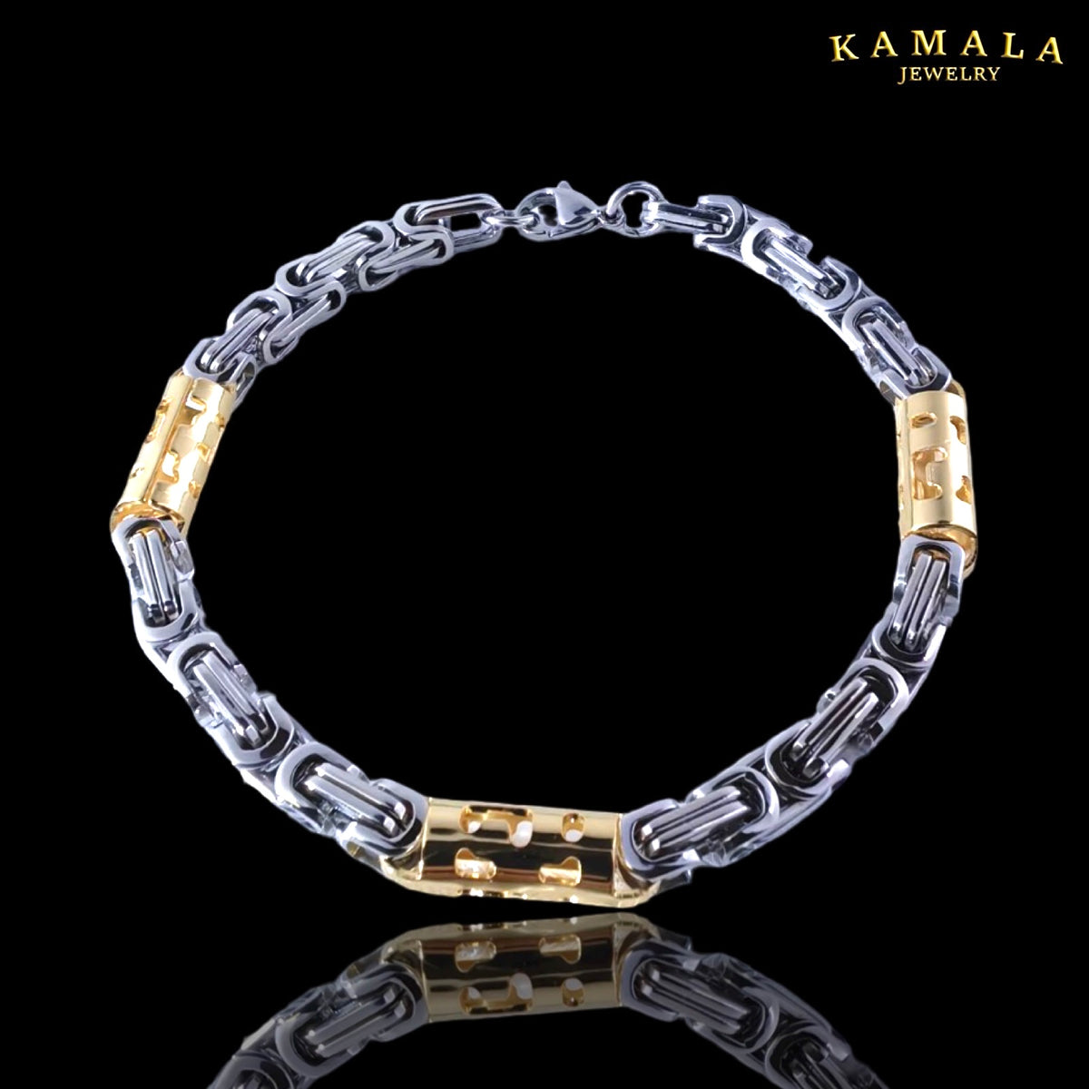 Premium Royal Link Armband Bicolor – Silber & Gold