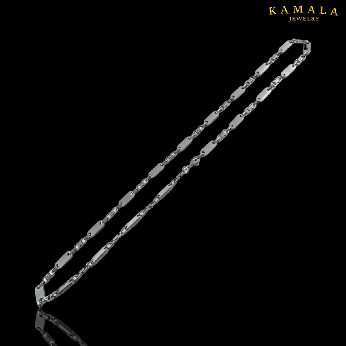 Premium Plattenkette „Imperial“ – Edelstahl Silber