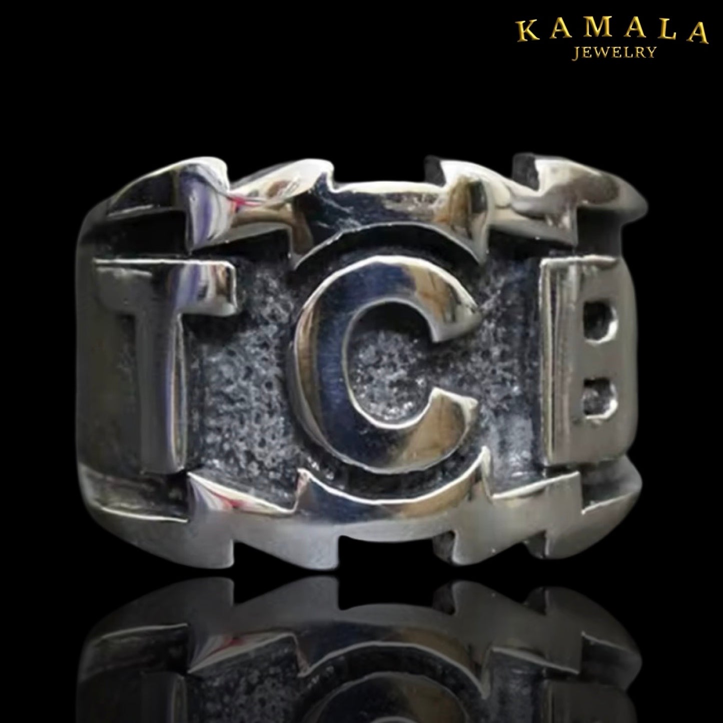 Fingerring mit TCB Logo - Edelstahl