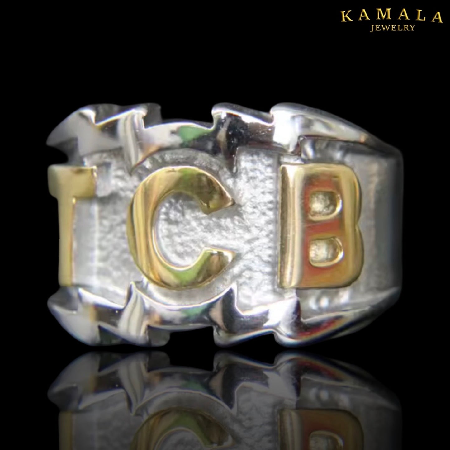 Fingerring mit TCB Logo - Edelstahl & Gold
