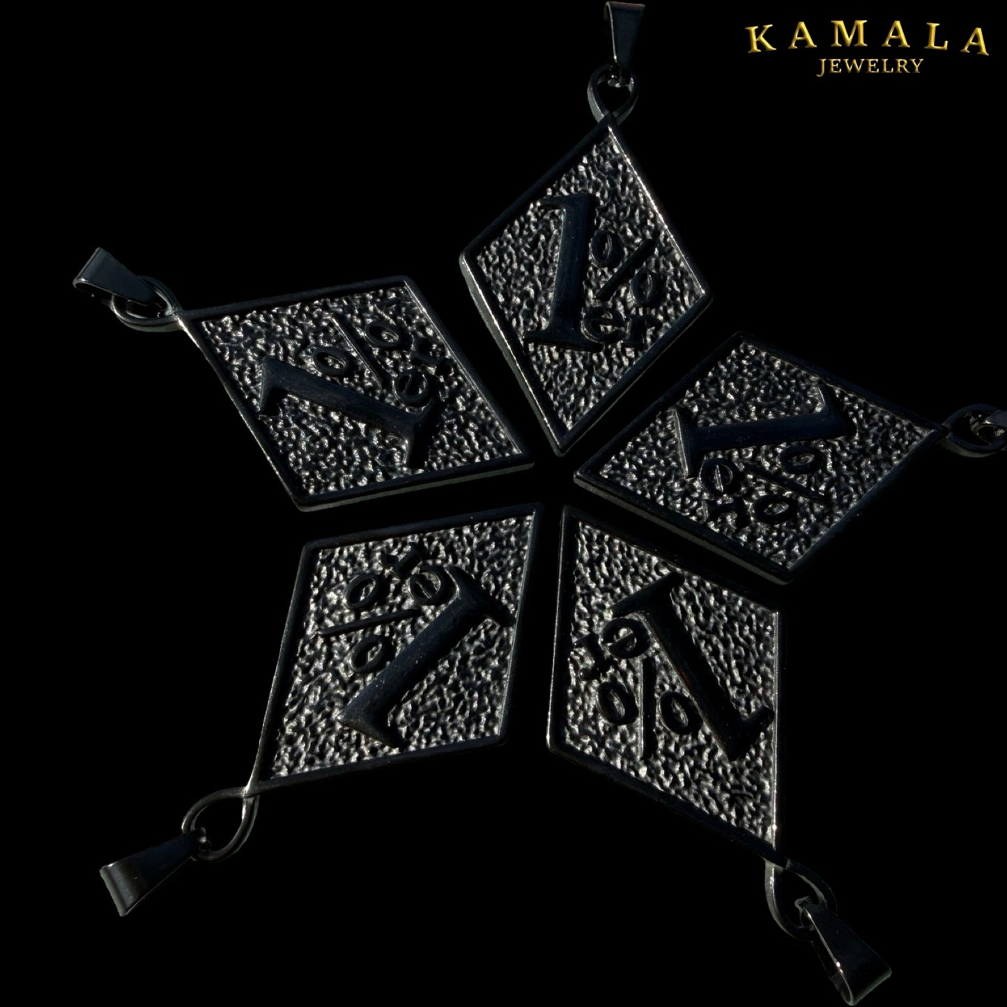 1%er Anhänger All Black | Schwarzer Edelstahl | 6 cm | Kamala Jewelry
