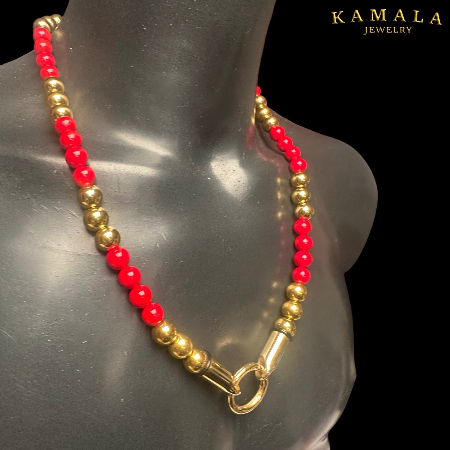 Rot & Gold - Perlenkette