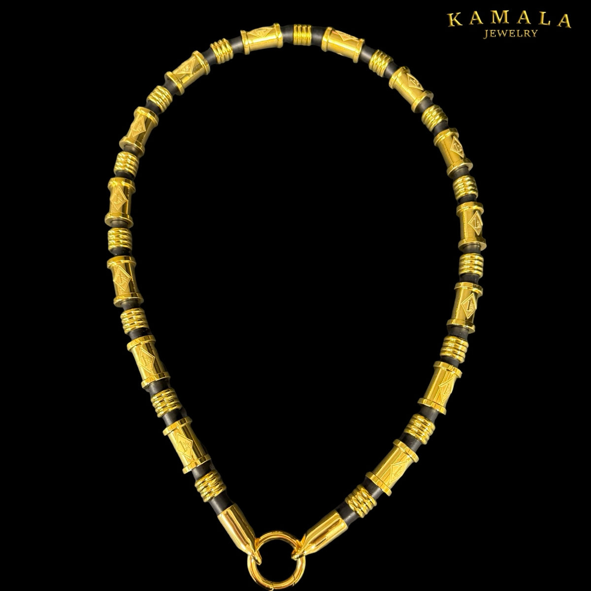 Exklusive Luxus 1%er Halskette – 8 mm Kautschuk & Gold | 14–20 Hülsen