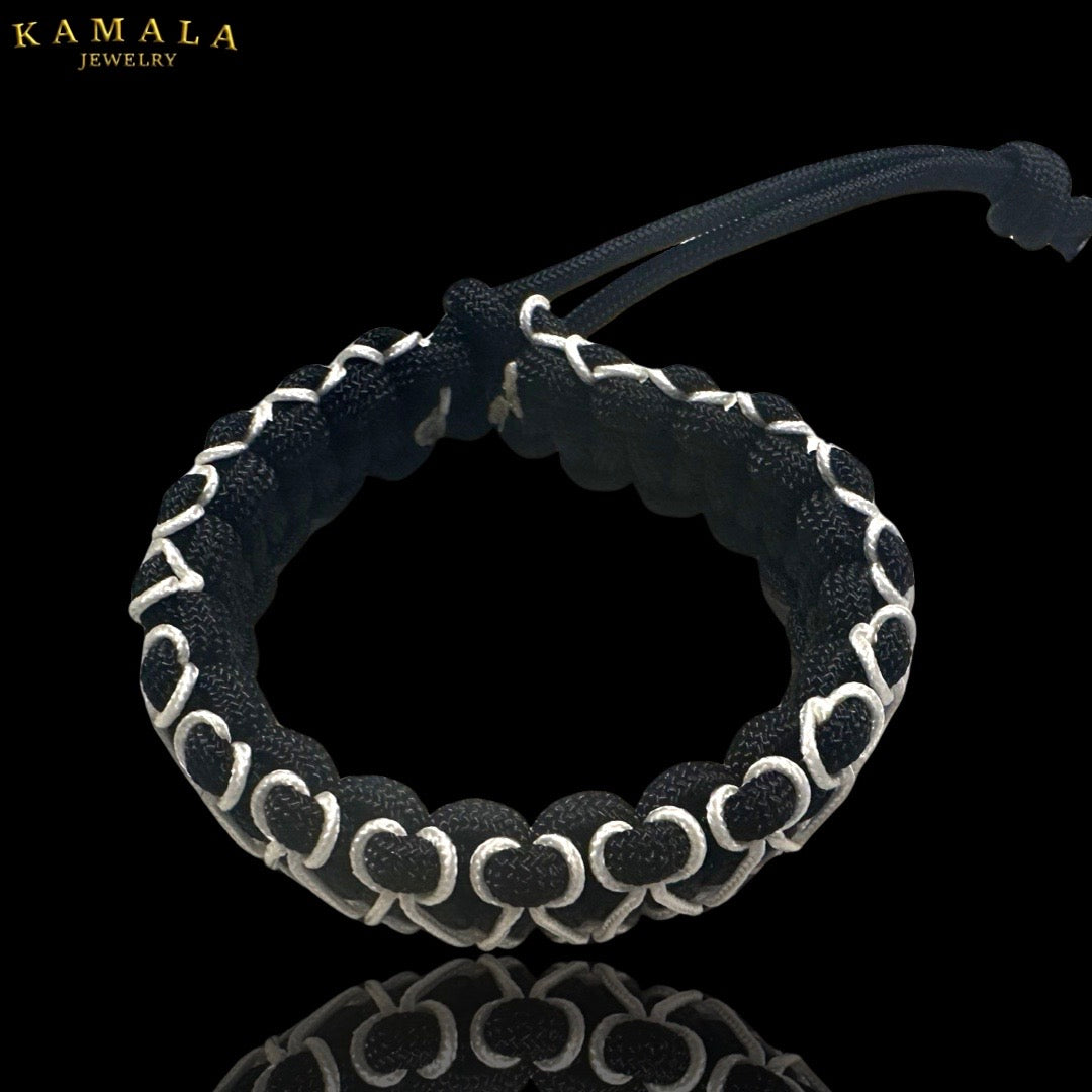 Madmax Armband - Doppelt - Schwarz mit Weiss