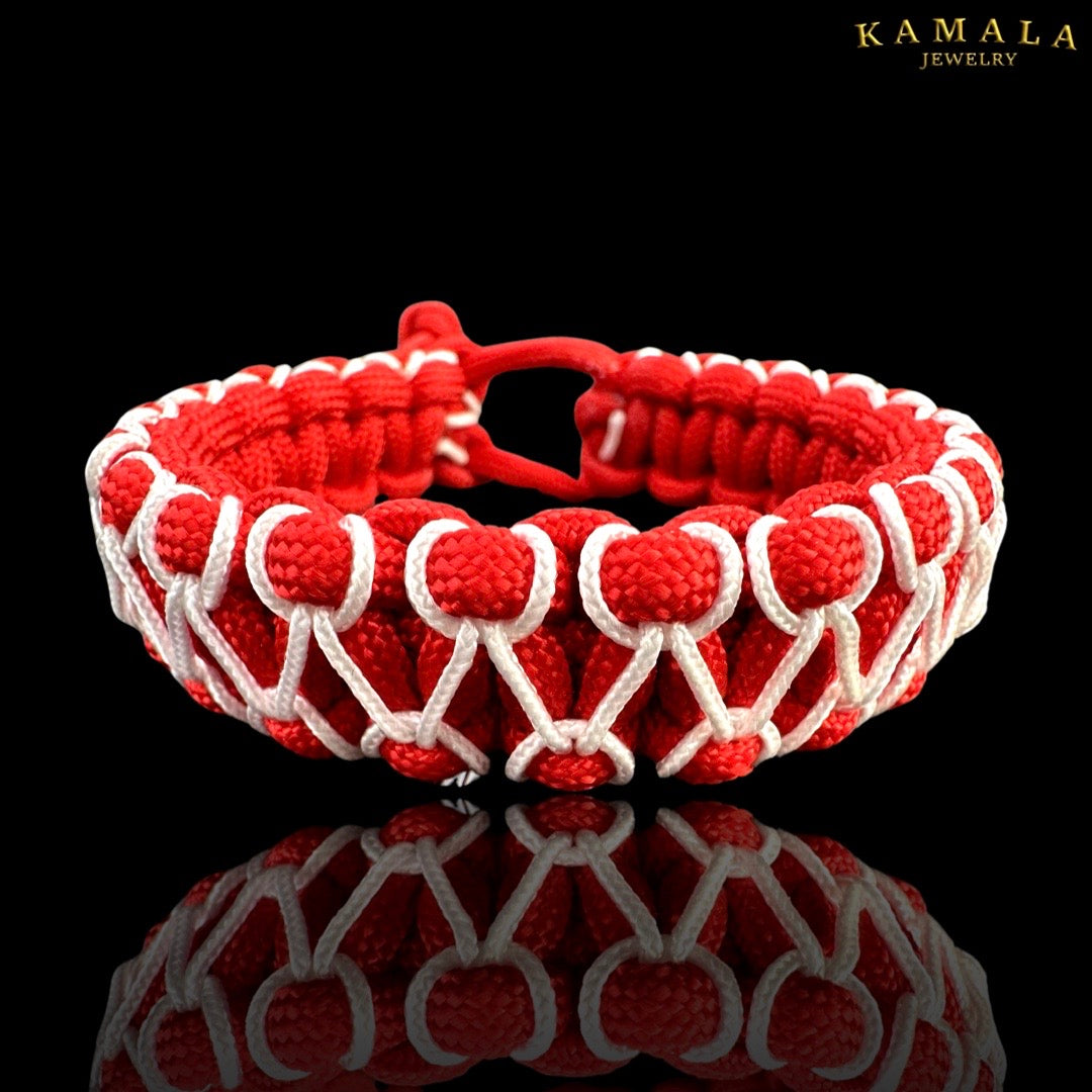 Madmax Armband -Doppelt - Rot mit Weiss