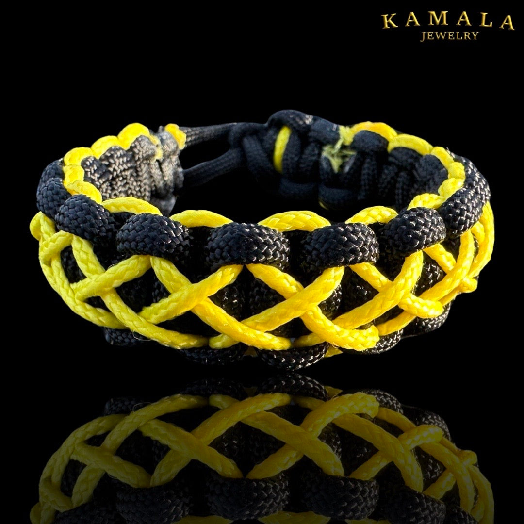 Madmax Armband - Doppelt - Schwarz mit Gelb