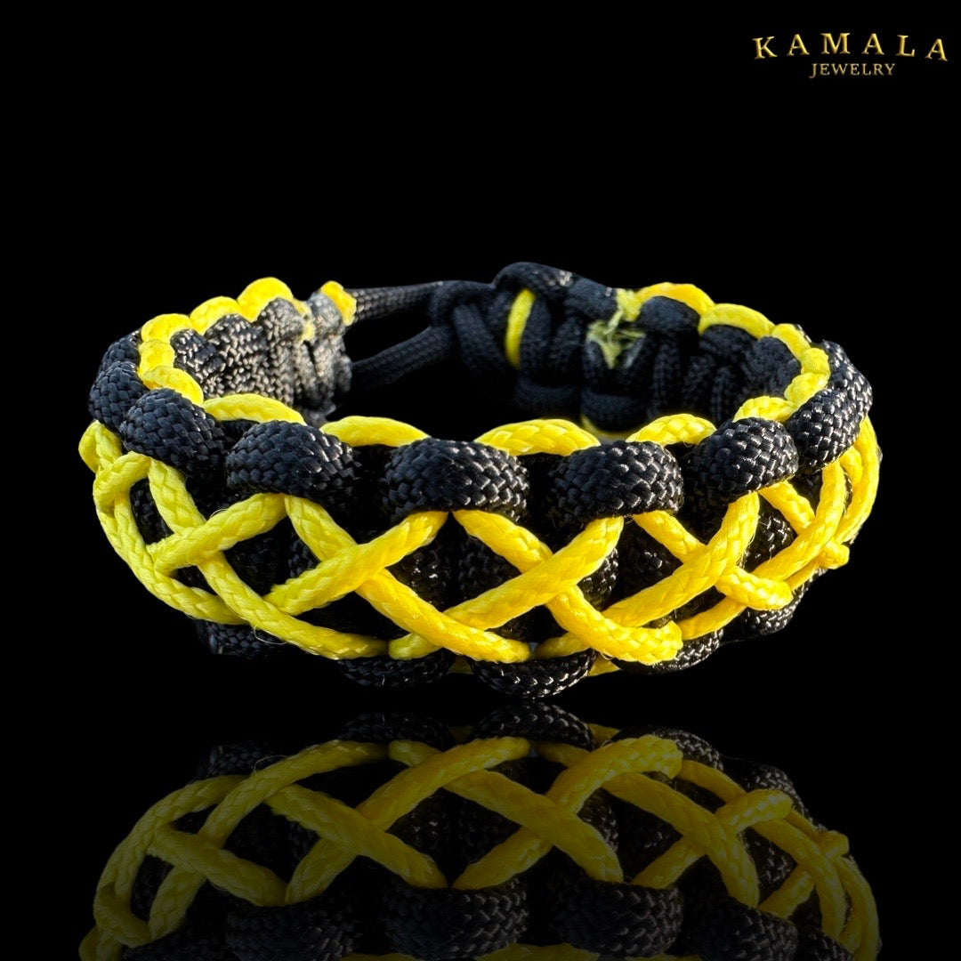 Madmax Armband - Doppelt - Schwarz mit Gelb