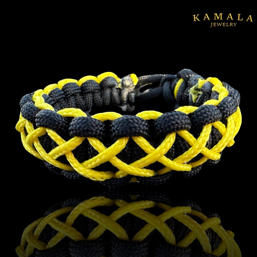Madmax Armband - Doppelt - Schwarz mit Gelb