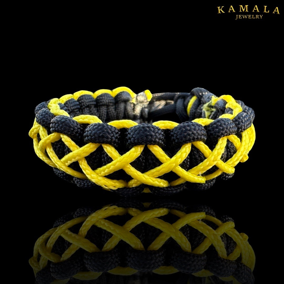 Madmax Armband - Doppelt - Schwarz mit Gelb