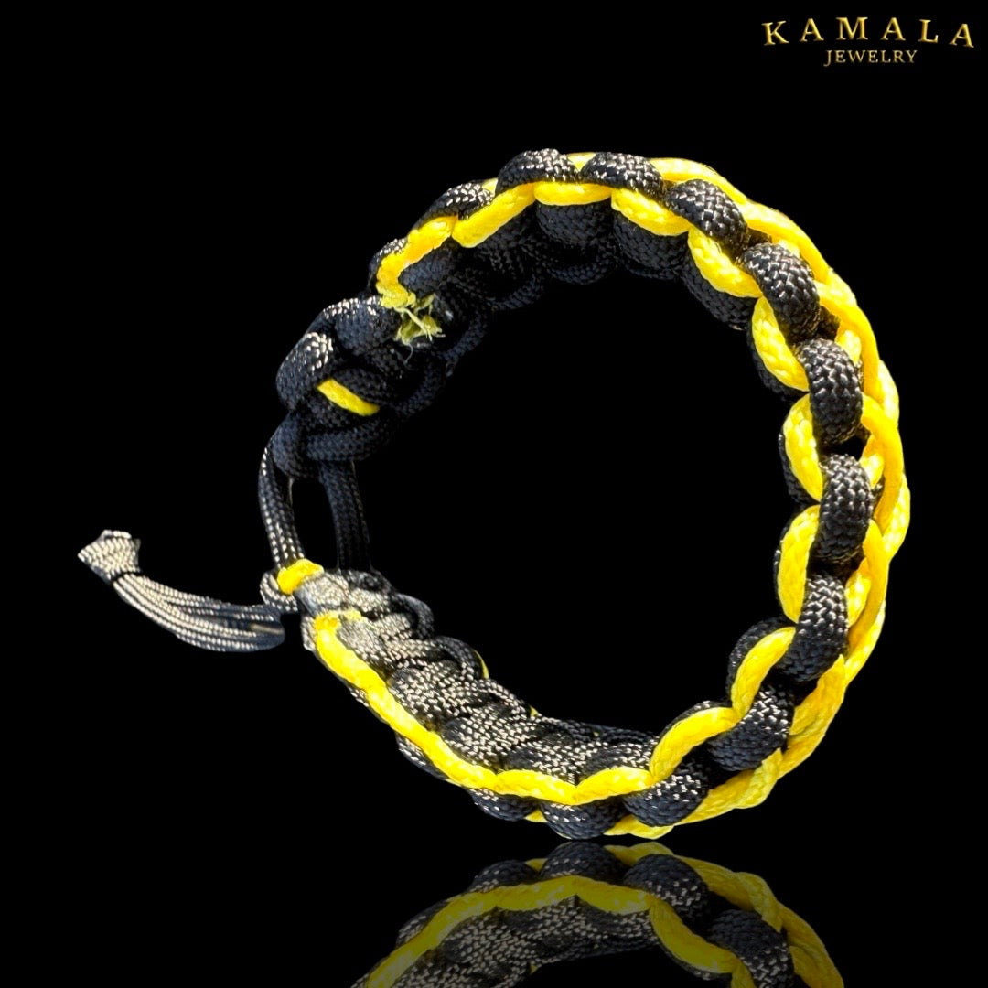 Madmax Armband - Doppelt - Schwarz mit Gelb