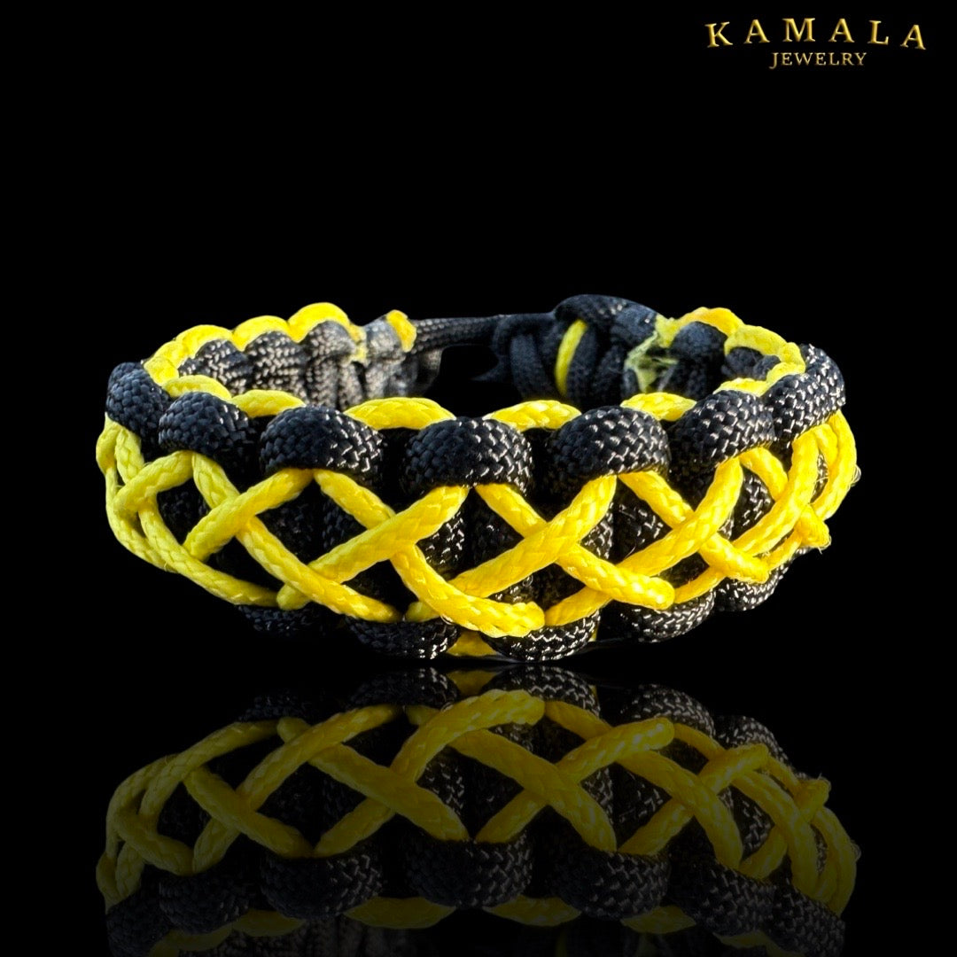 Madmax Armband - Doppelt - Schwarz mit Gelb