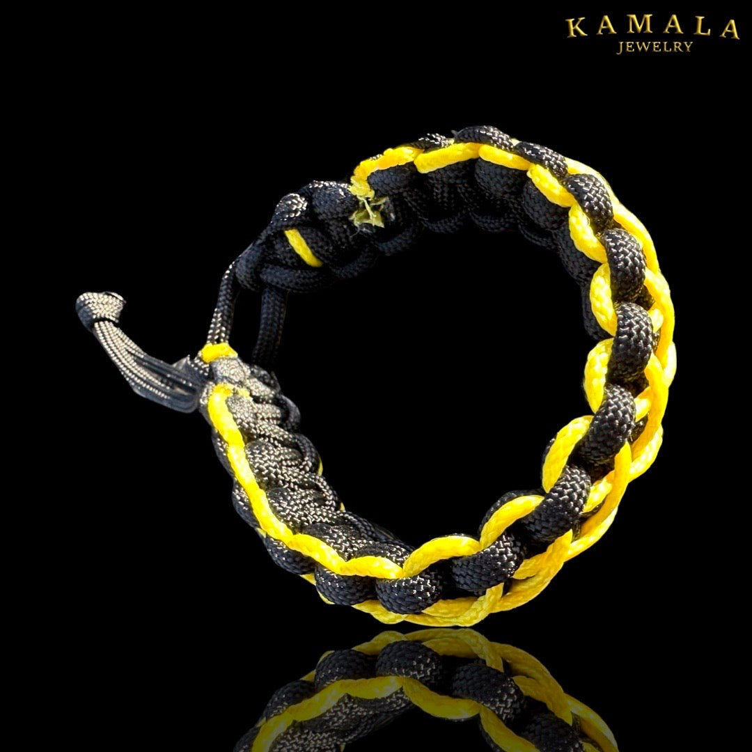 Madmax Armband - Doppelt - Schwarz mit Gelb