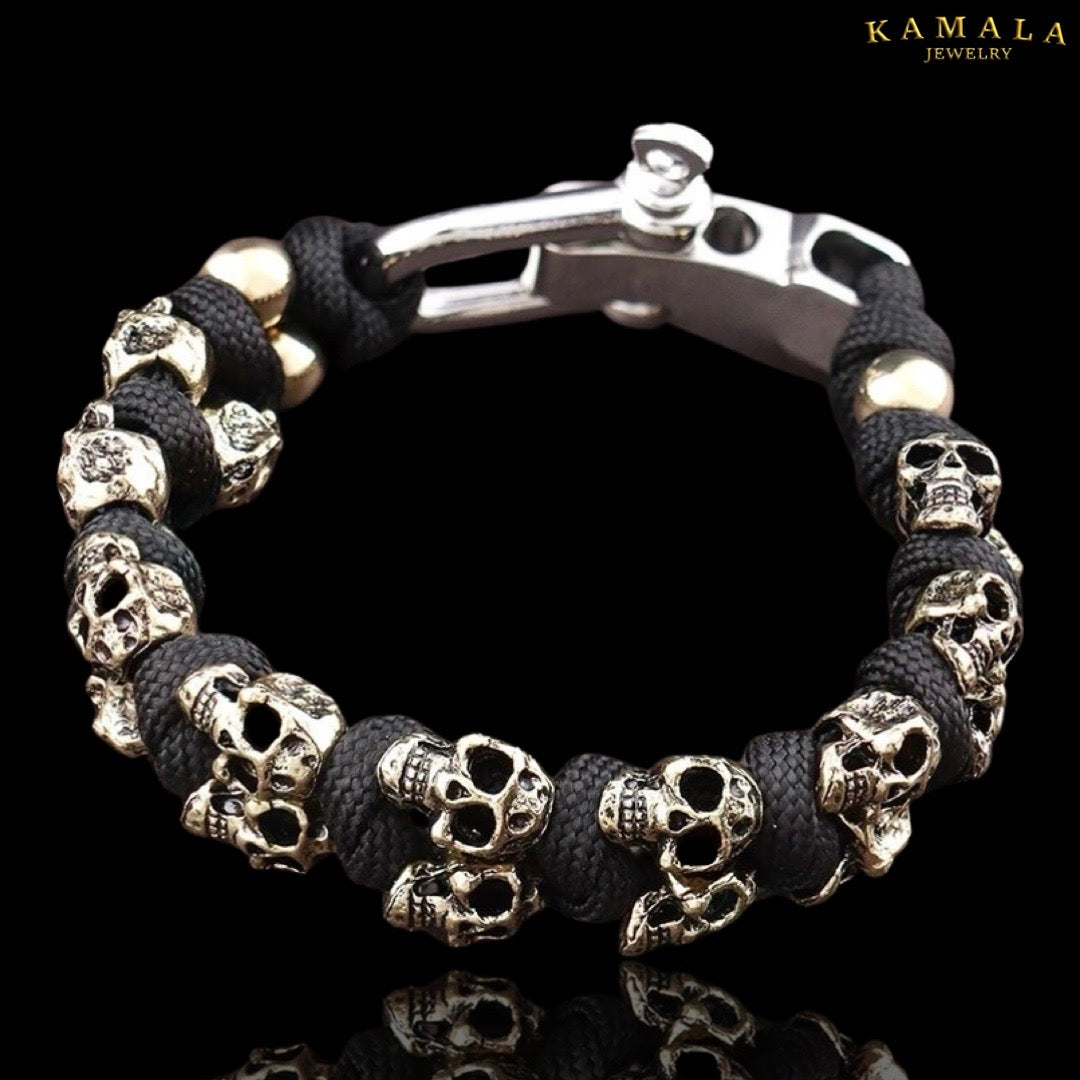 Madmax Armband - Skulls - Schwarz