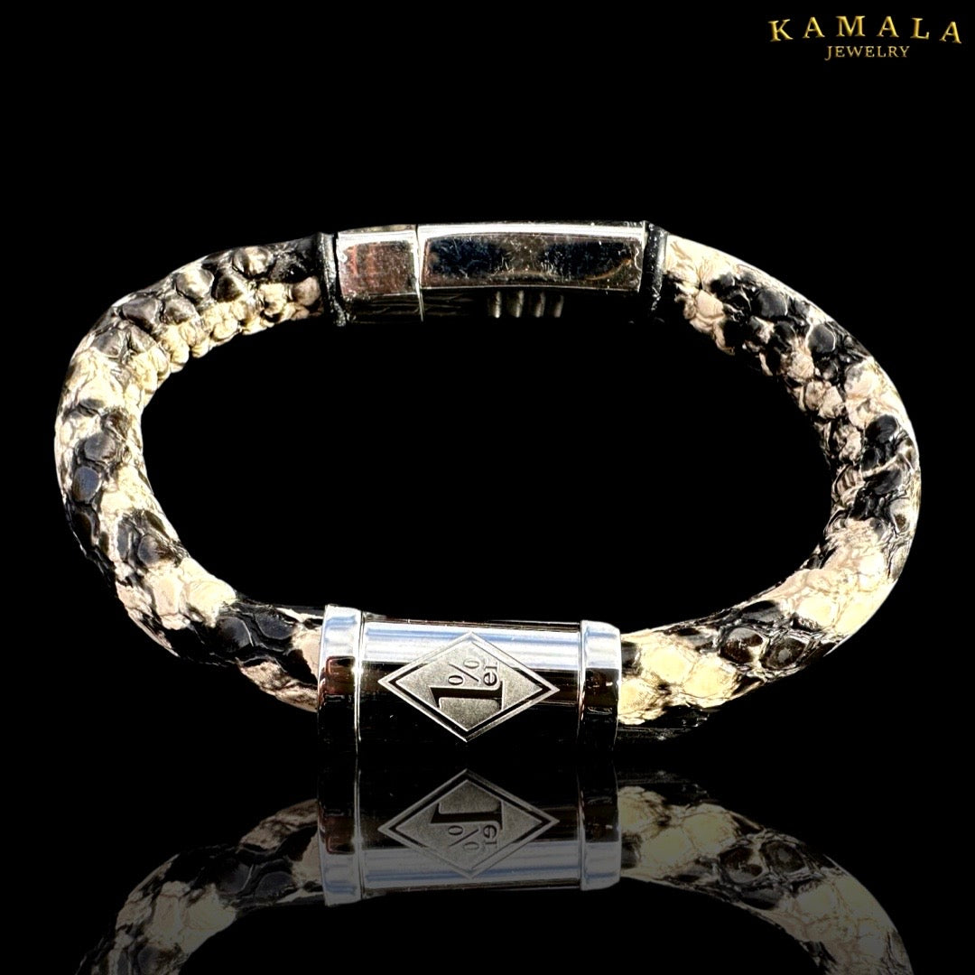 1%er Armband - Python & Silber