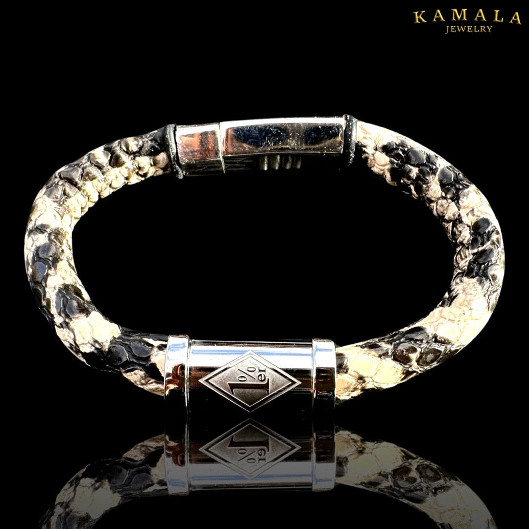 1%er Armband - Python & Silber