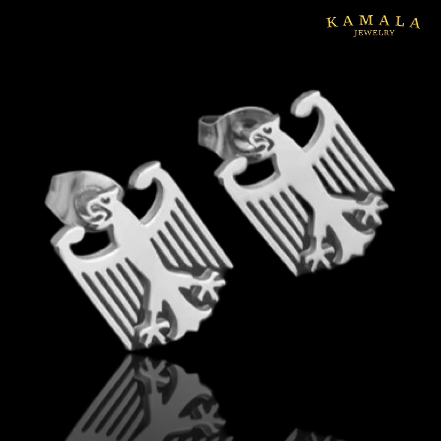 Deutscher Adler Ohrstecker – Edelstahl Gold