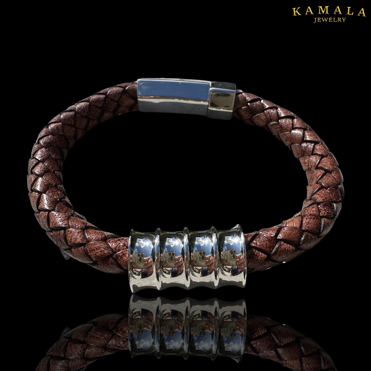 Braunes Lederarmband - Mit Silber