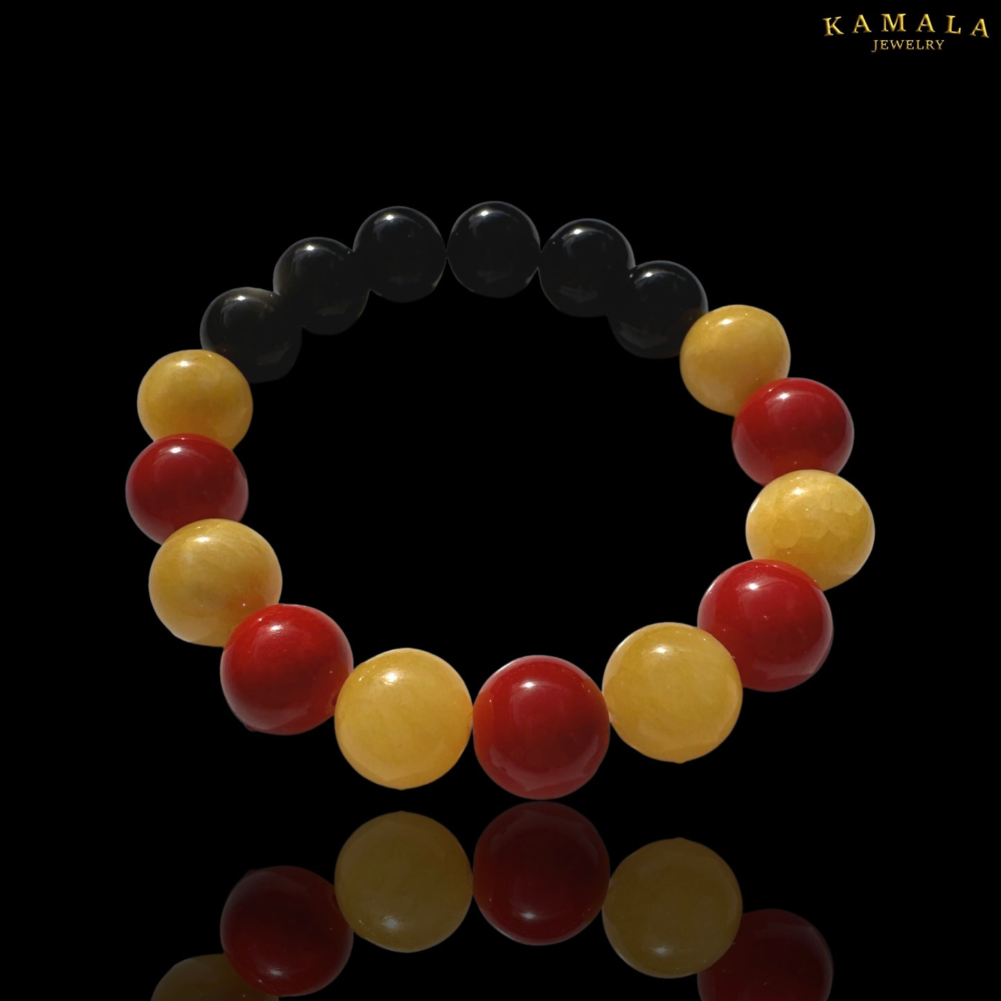 Armband - Steine - Rot & Gelb