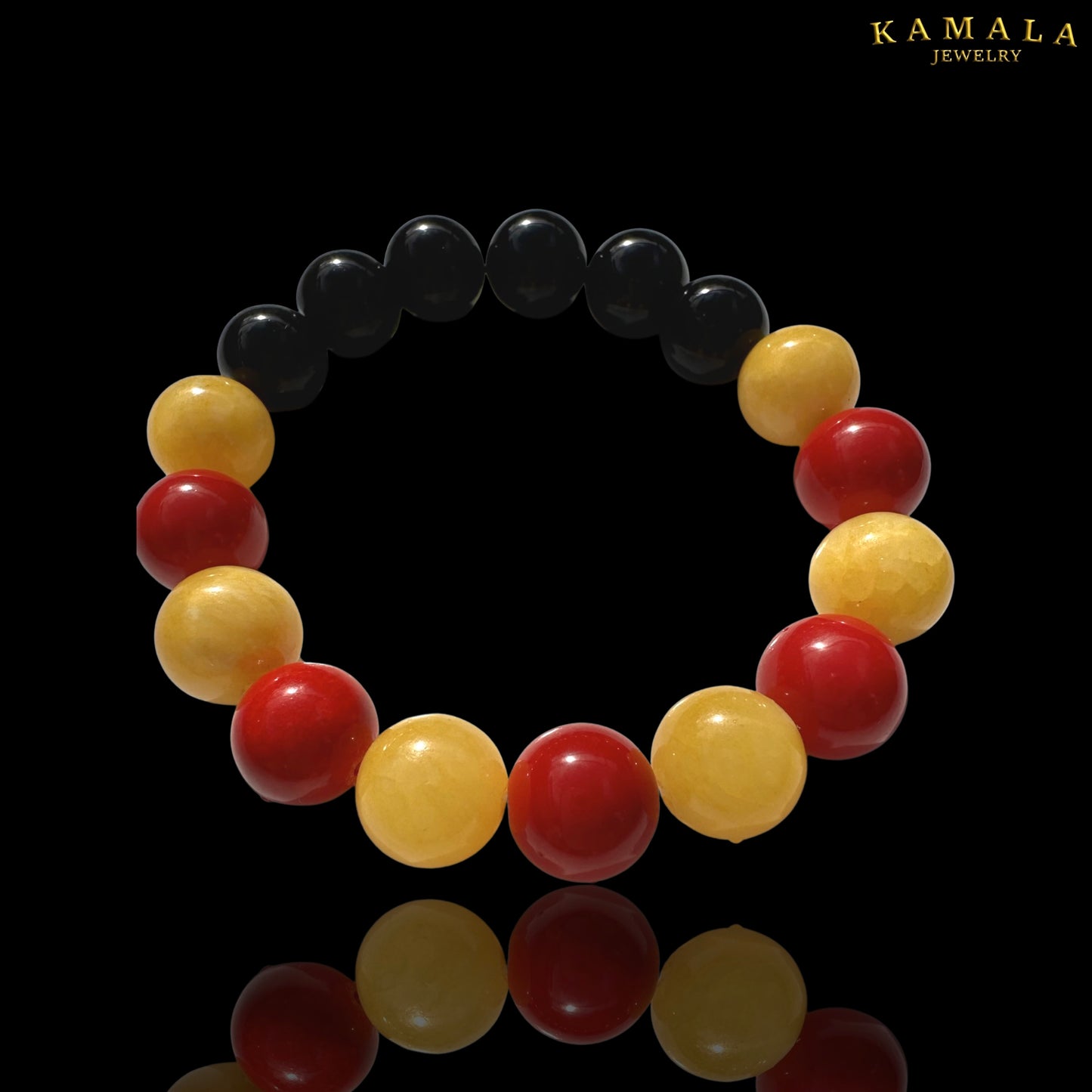 Armband - Steine - Rot & Gelb