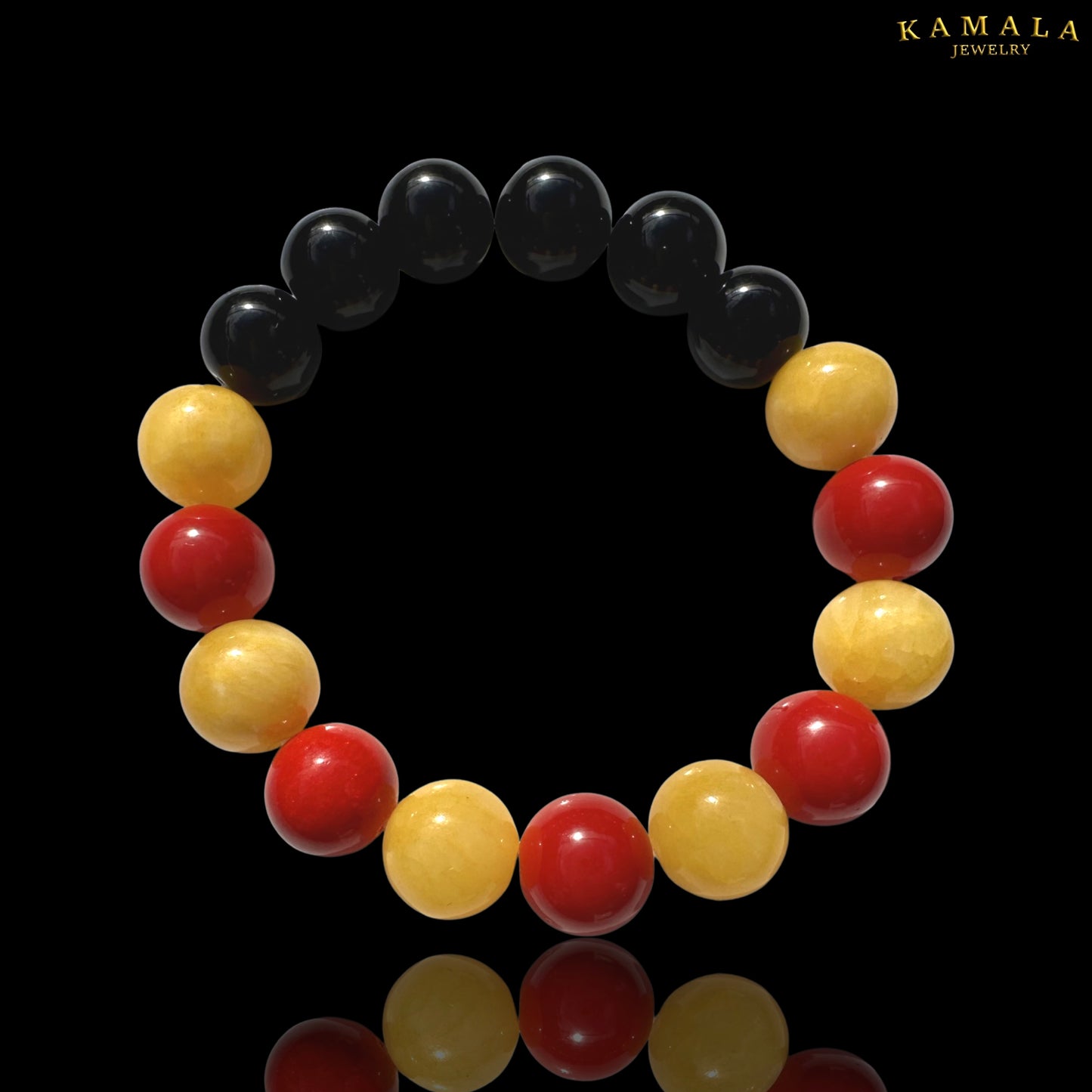 Armband - Steine - Rot & Gelb