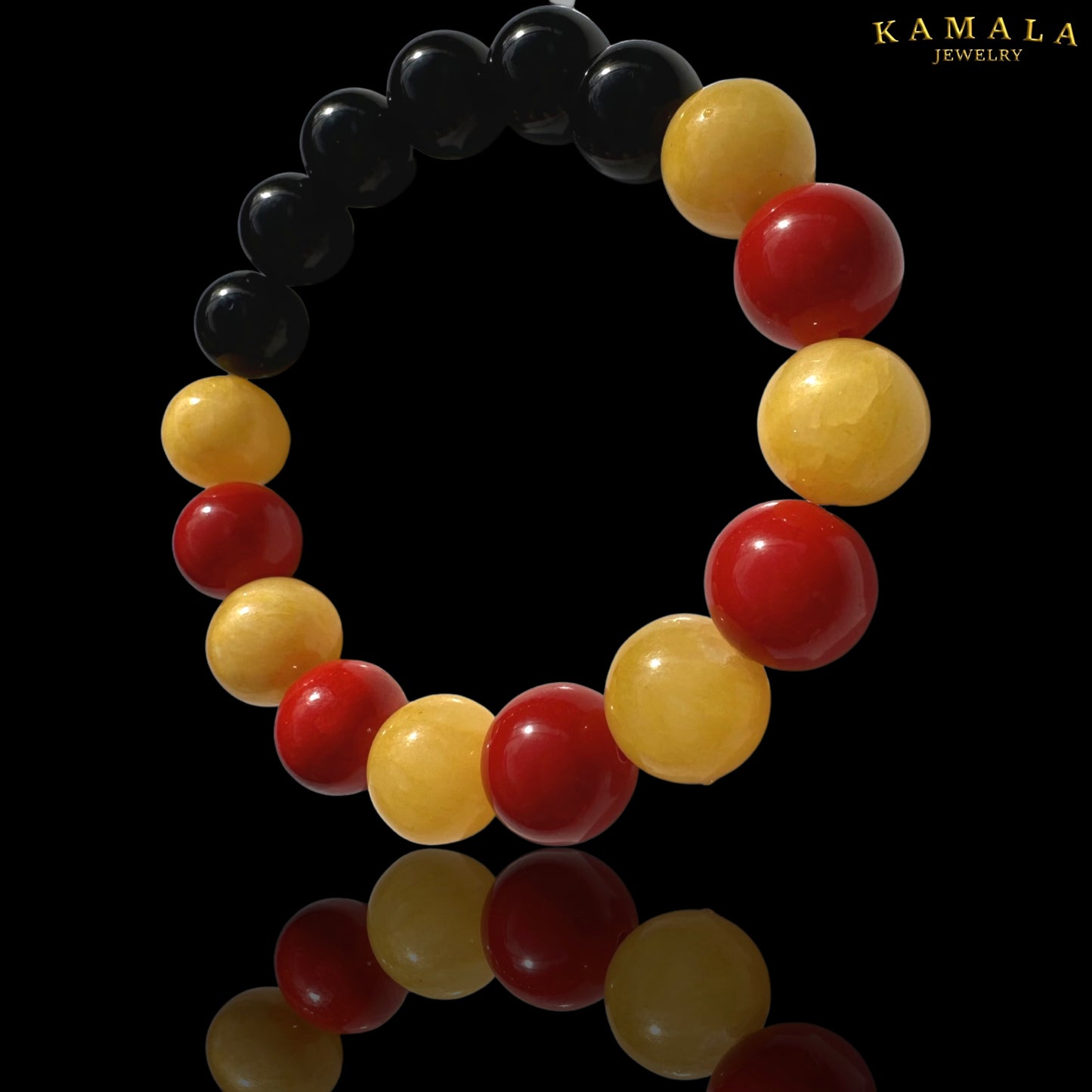 Armband - Steine - Rot & Gelb