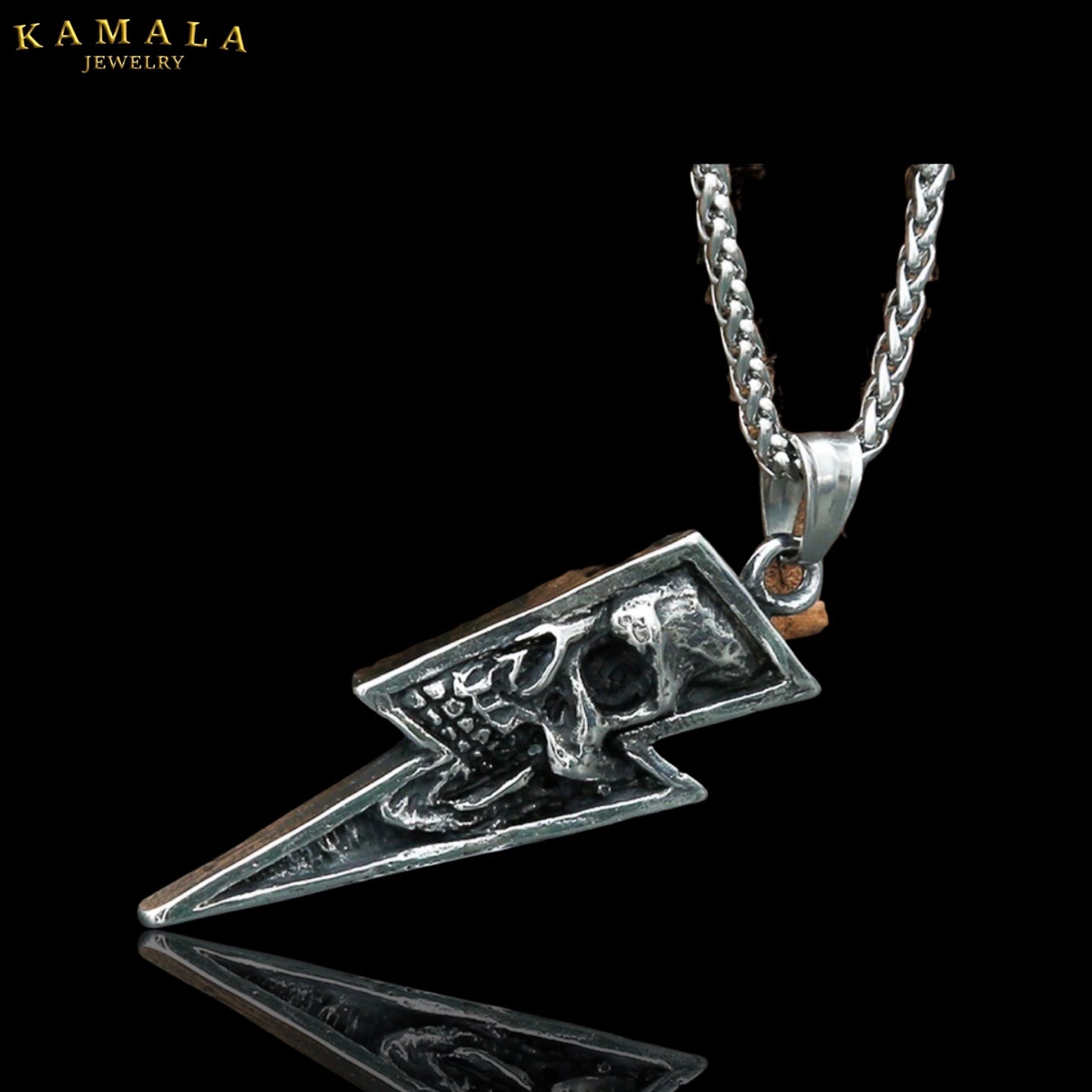 Blitz & Skull Halskette - Edelstahl