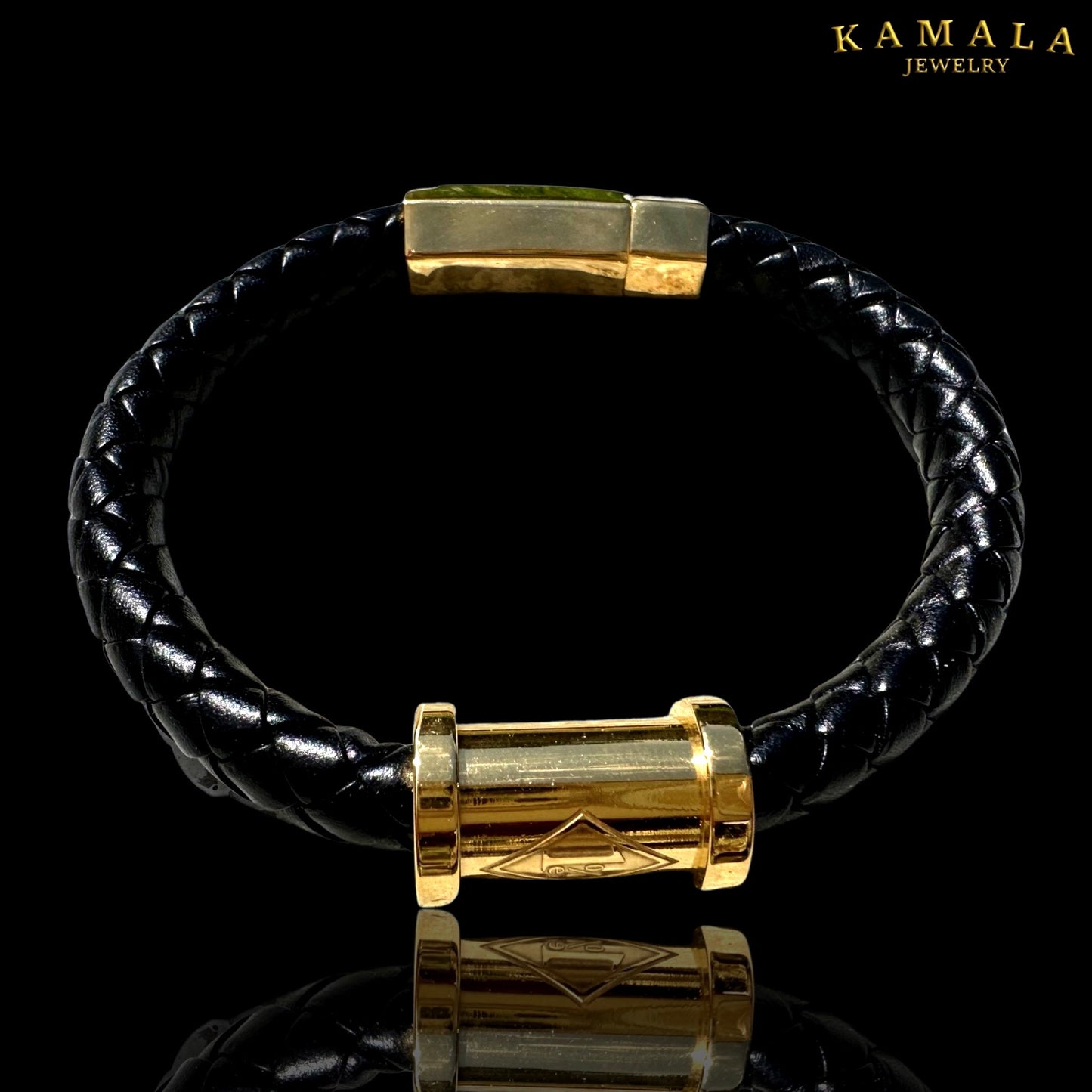 1%er Lederarmband - Schwarz & Gold